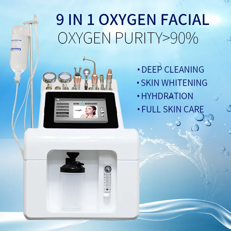 Машинка для микродермабразии Beauty 9 в 1 hydr0facial Deep Cleaning Hydra Oxygen Jet Aqua пилинг