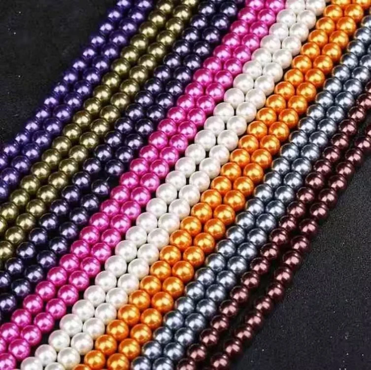 8mm  Glass Pearl Beads Cream Pearls Beads for Jewelry Making