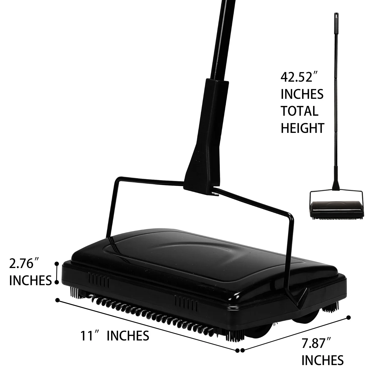 Jesun Efficient Manual Carpet Sweeper Handheld and Non-Electric Push Sweeper for Carpet Hardwood Floors Tiles