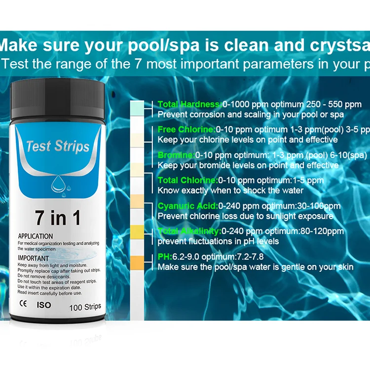 7 parameters Test for water, pool, spa, aquarium factory drinking water test kit