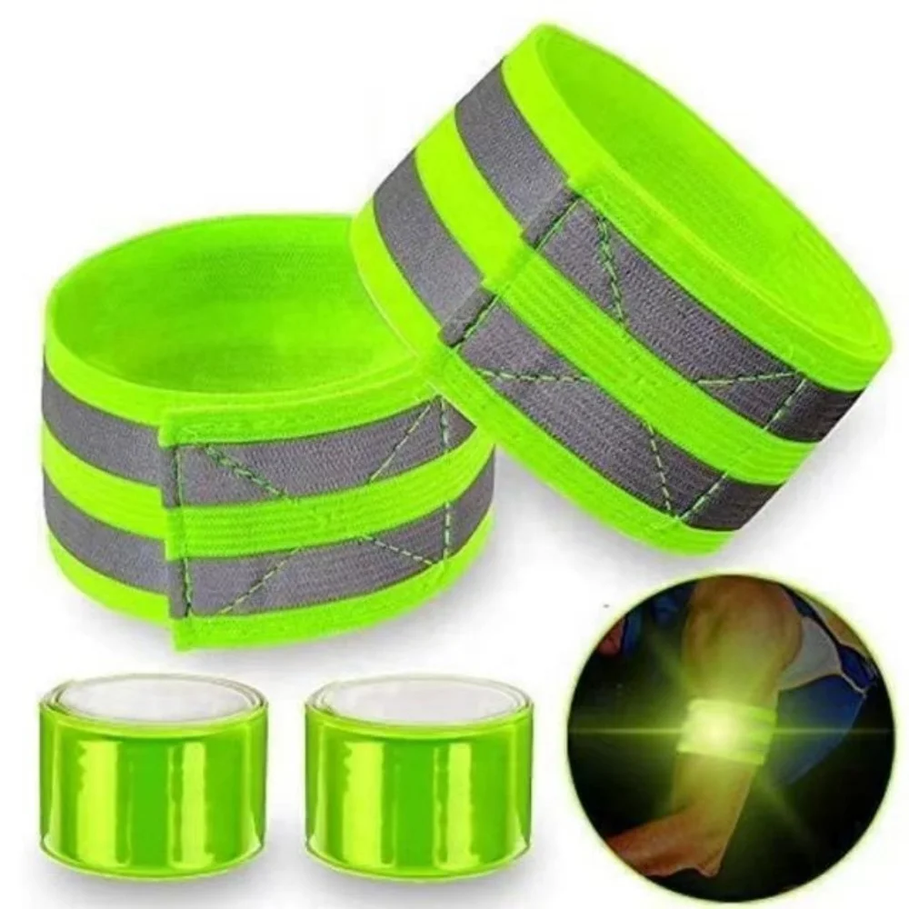 High Visibility Adjustable Reflective Ankle Band Elastic Wristband Armband For Running