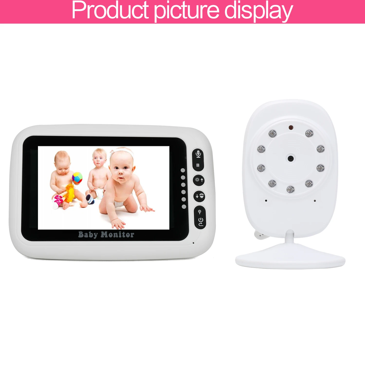 
1080P 4.3 inch Smart Home Security Indoor WiFi Wireless Video Baby Monitor IP Camera 