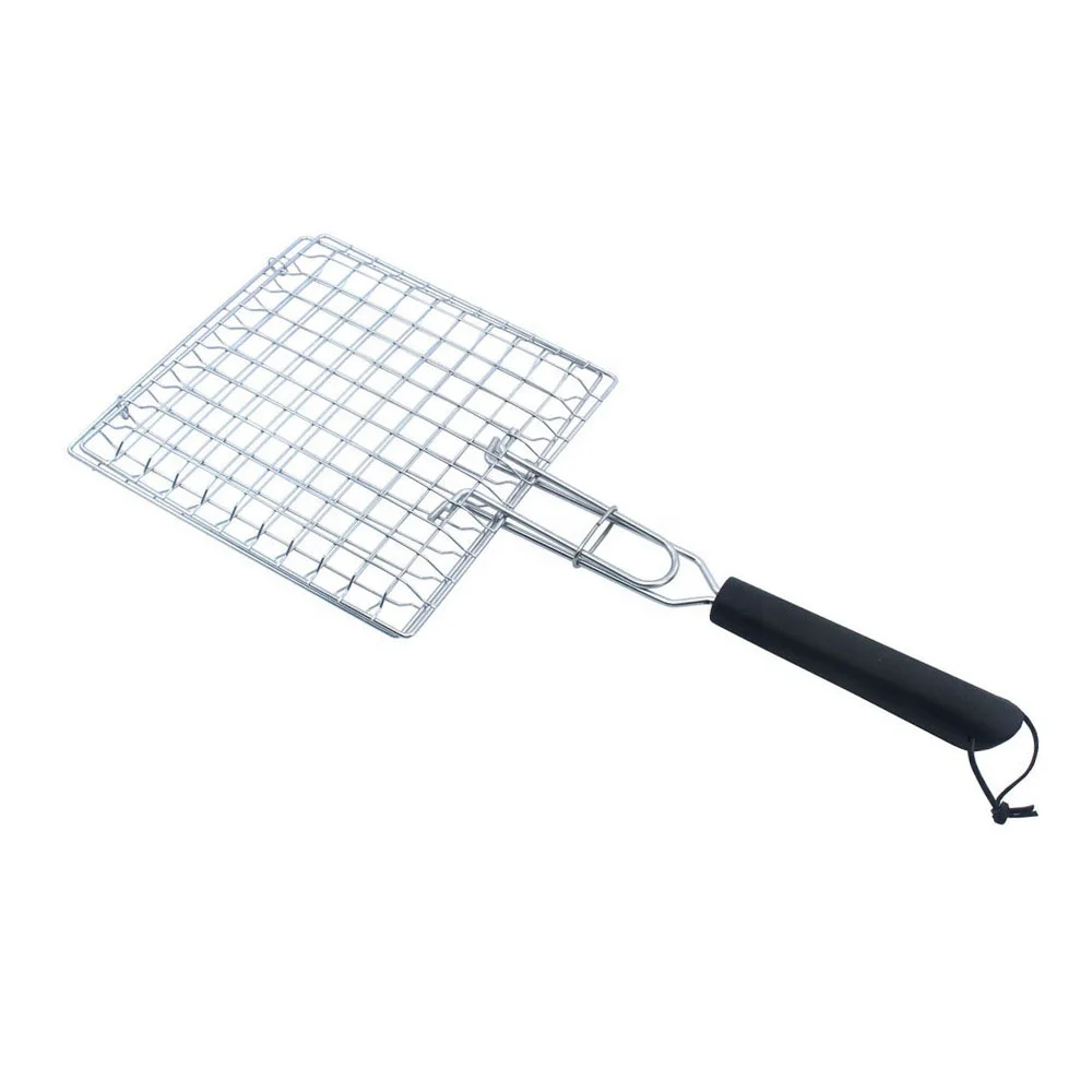 Hot Sale Portable Cube Stainless Steel Metal Mesh Basket Grill Vegetable BBQ Accessories for Grilling