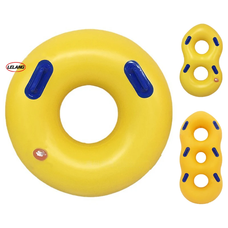 China wholesale Durable PVC 1 2 Rider Inflatable Round Waterpark SKi Tubes Ring