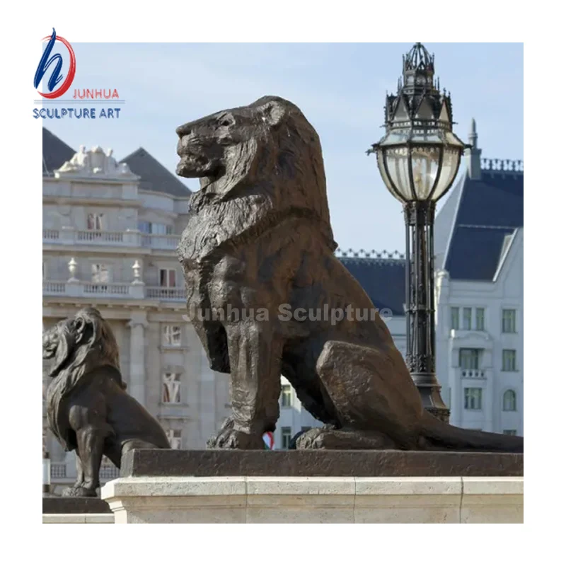 Brass Lion Statue in Golden Antique Colored  Home Decor