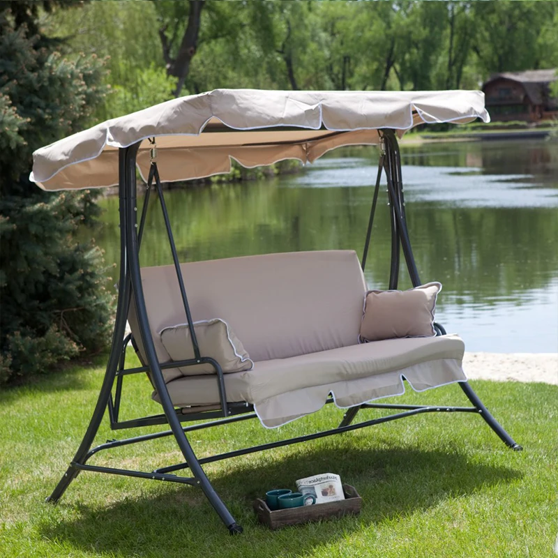 Outdoor swing chair swing garden balcony bed rocking chair garden hammock swing with canopy