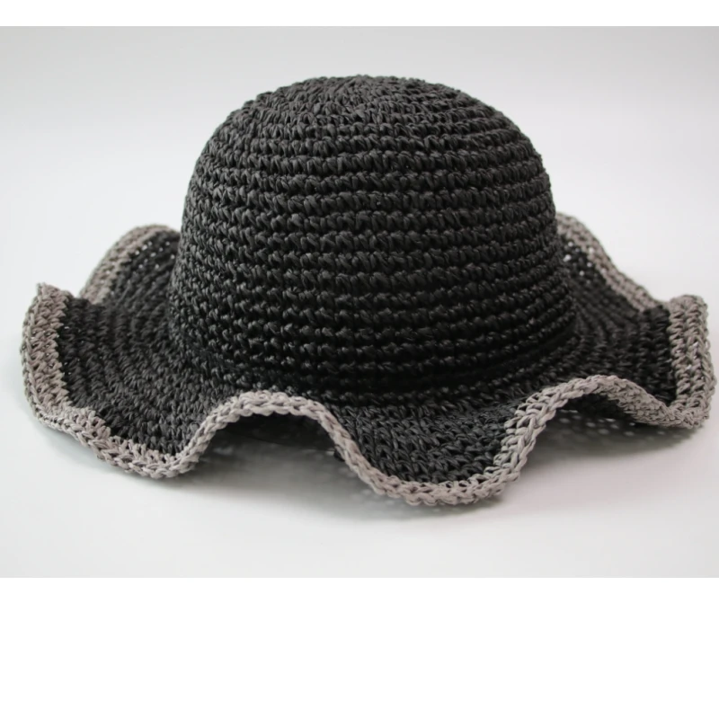 ND006  Handmade Hat Body Wide  Brim  Raffia Straw Hat Bodies Outdoor Beach Sombrero Hats Natural Paper Cap