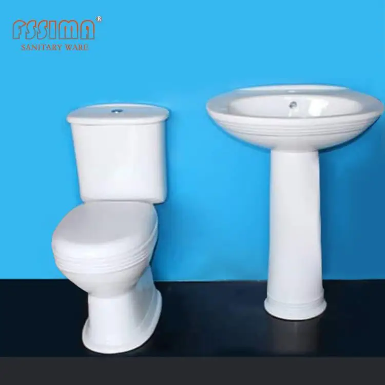 Bathroom two piece ptrap wc toilet bowl ceramic