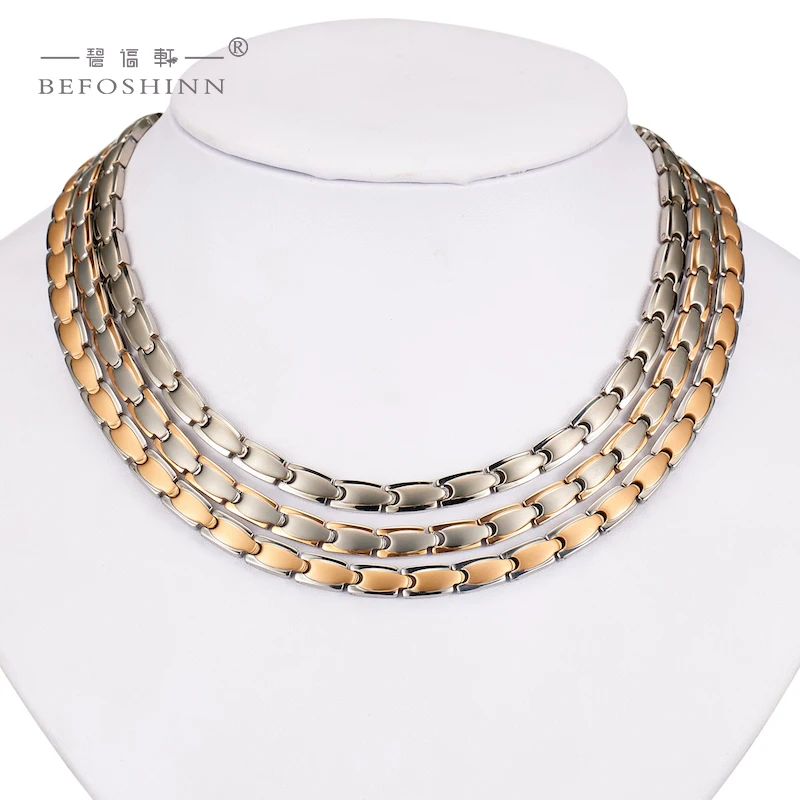 Ожерелье под заказ 4 в 1 Мужская Био энергия здоровья Титан 2021 модная Роскошная цепочка позолоченные титановые ожерелья подарок