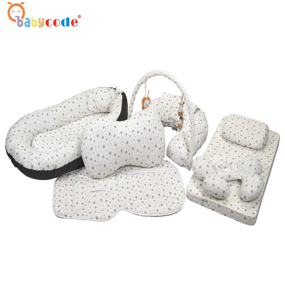 Multifunctional 100% cotton 3 in 1 baby play nursing pillow