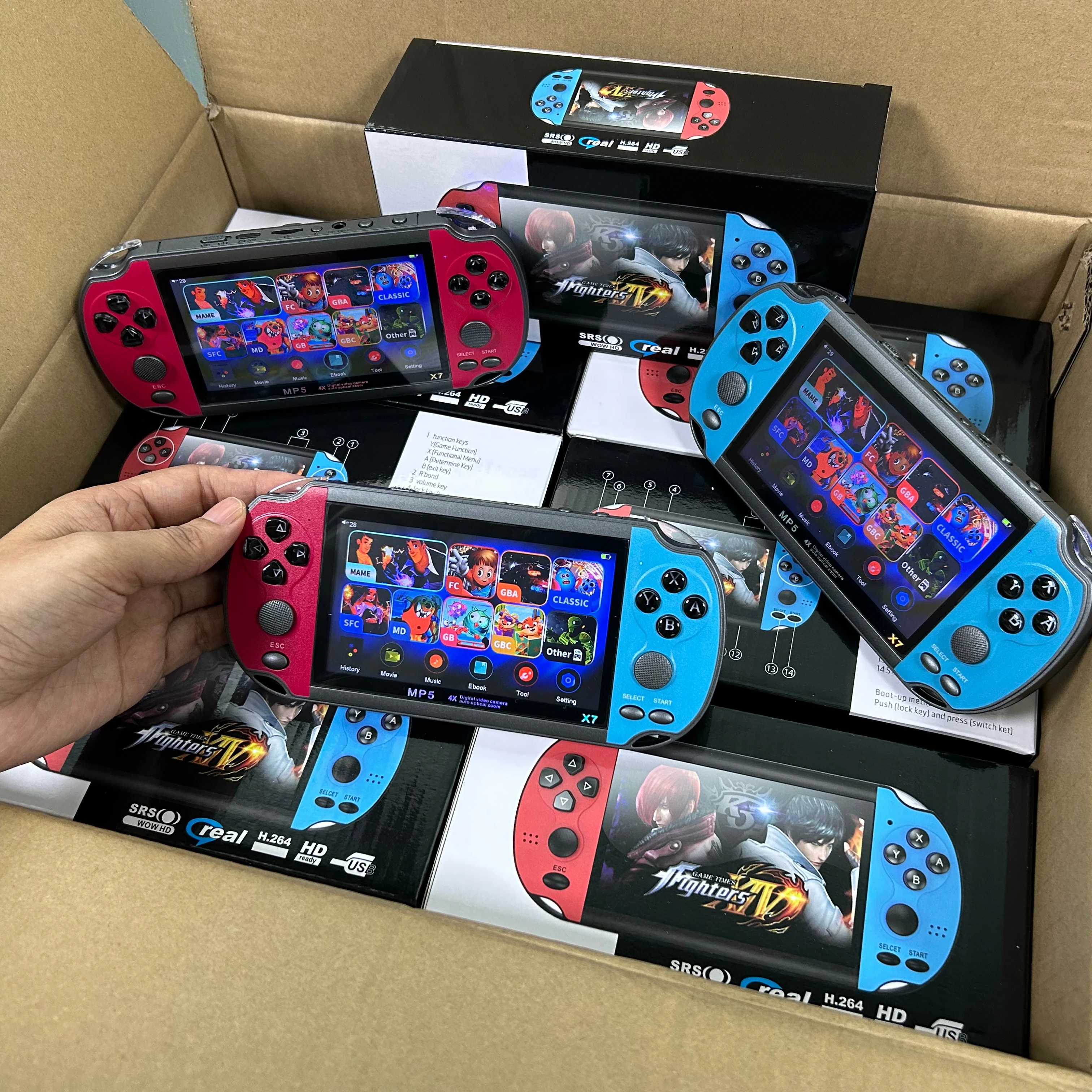 Portable Retro X7 Game Console Handheld 4.5 Inch Screen Real Camera Video Games Consoles Game Player