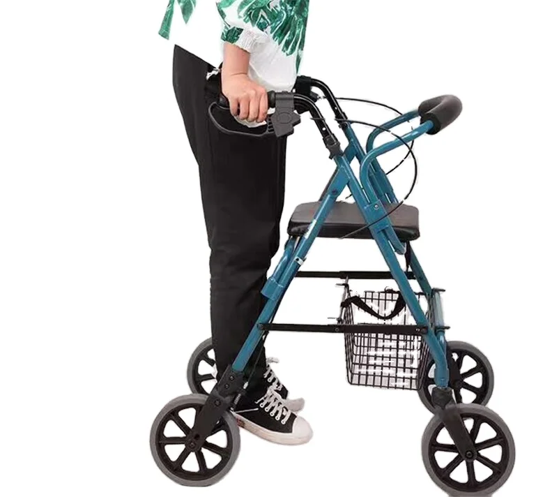 Health Care Rollator 4 wheels Walking Aids Folding Walker Rollator with Seat