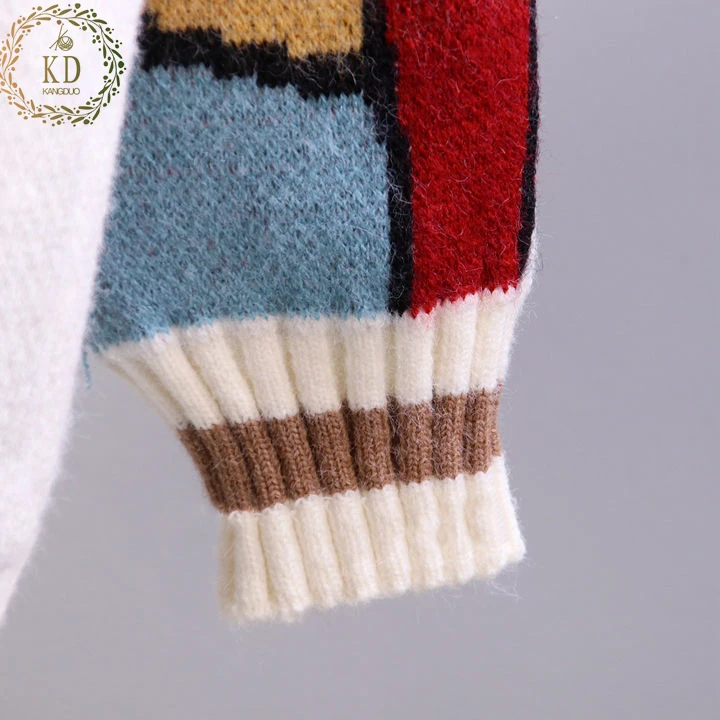 KD Sweater Manufacture Custom Vintage Cute Cartoon Duck Embroidery Women Cardigan Sweaters