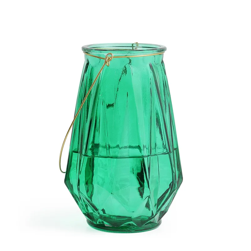 
Time Slow Amazon Wholesale Creative Living Room Decorative TS- HP180865A Green Origami Transparent Vase Ornament Home Decoration 