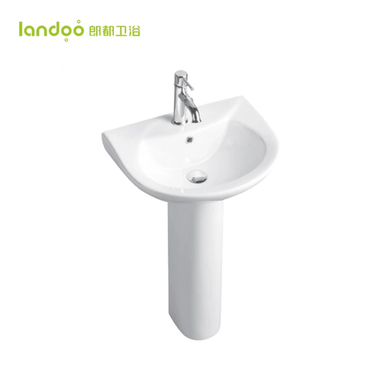 LANDOO fregadero Cheap Bathroom Ceramic Floor Standing Hand Wash Pedestal Wash Basin