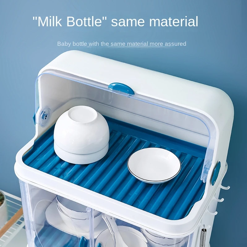 Kitchen plastic bowl rack bowl chopsticks cupboard with lid multi-layer bowl box dish drain rack storage box household