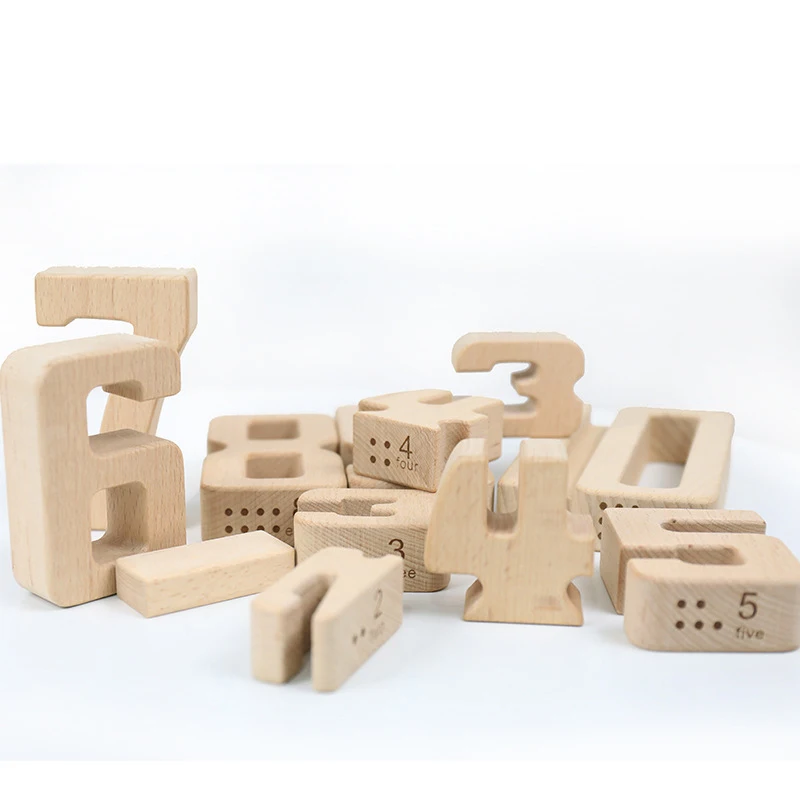 Wooden math educational toys wooden Mathematics Teaching Aid Wooden Number building blocks for kids