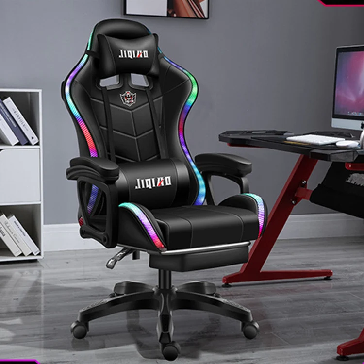 2021 new design cute rgb dropshipping gamer floor gaming chair with footrest