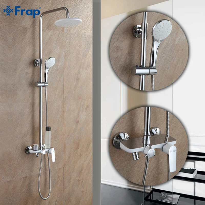 
2020 Custom Brass Bathroom Shower Faucet Set with Slide Bar 