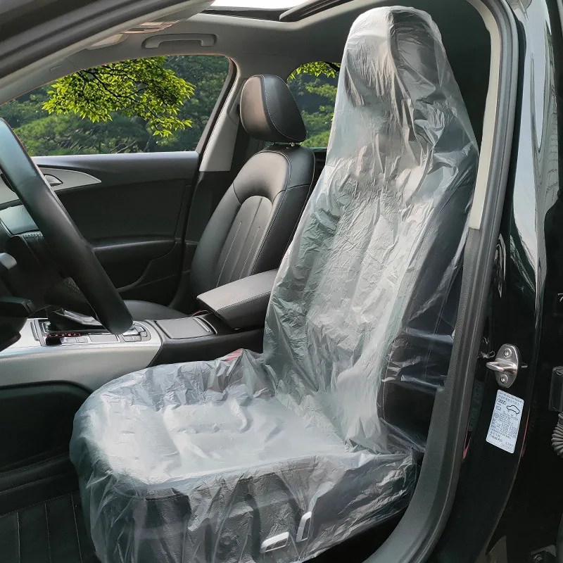 Universal 5 in 1 set Car Disposable PE Plastic Seat Cover Clear Plastic Seat Covers for Cars