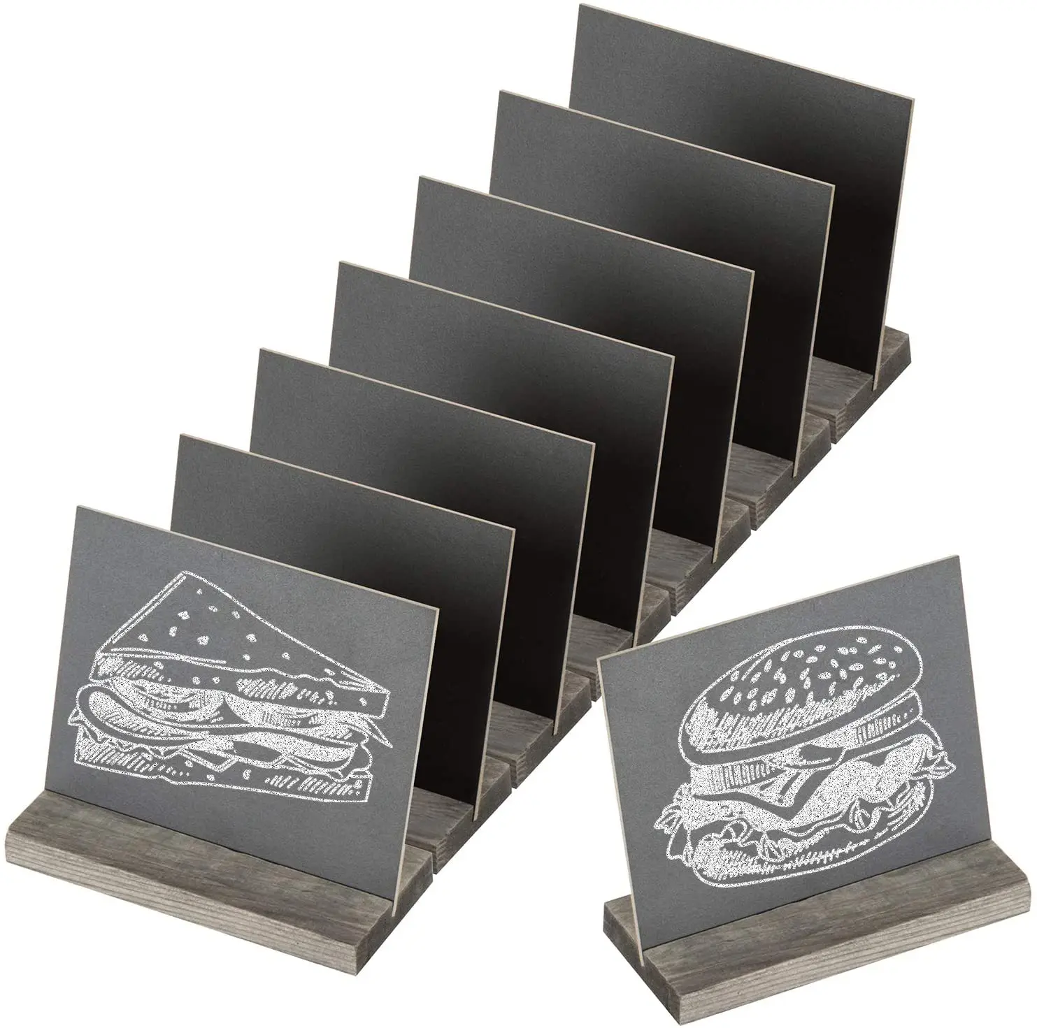 Набор из 8 мини настольных вывесок для меловой доски с деревенскими деревянными стендами-5X6 дюймов