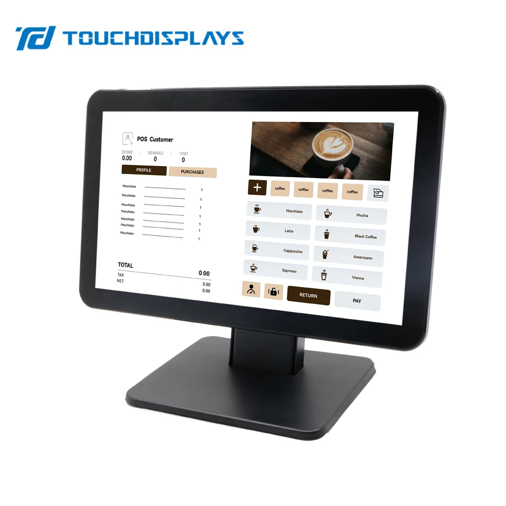 TouchDisplays 15.6 inch pos system supermarket restaurant hba intelligent tablet windows
