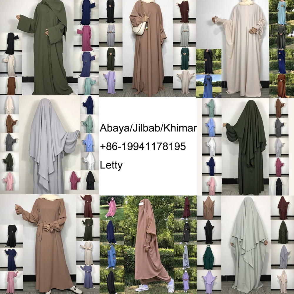 Plain Cotton Abaya Side Pockets New Design Slit Sleeves Soft Breathable Closed Abaya Zip Back Islamic Clothing