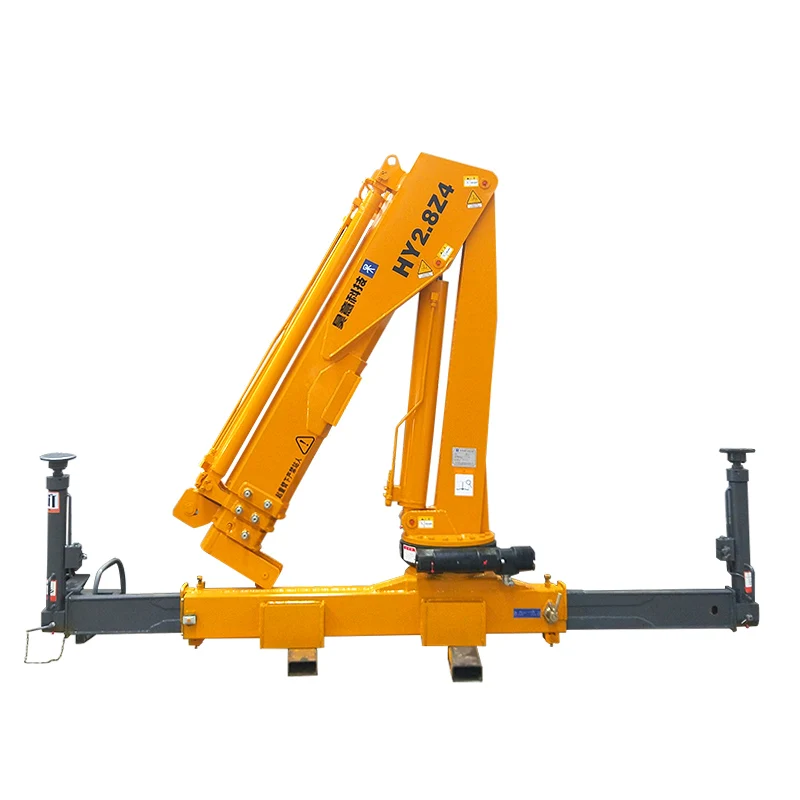 HAOY Electric 2800KG Mini Folding Boom Crane Hydraulic Small Remote Swivel Pickup Trailer Crane