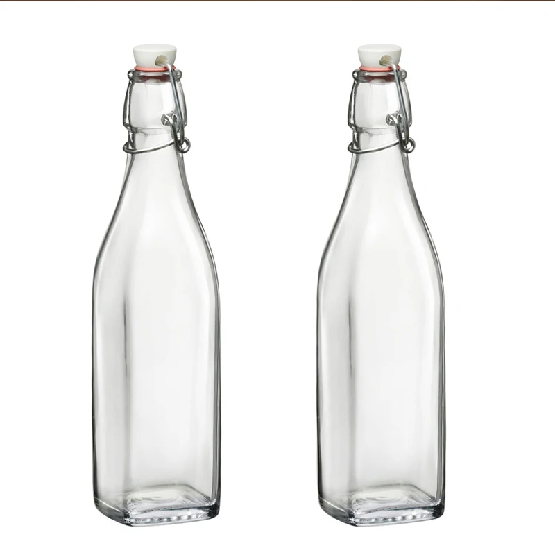 125ml 250ml 500ml 1000ml Classic Unique Easy Flip Lid Clear Drink Beer Wine beverage Bottles Glass Swing Top Bottle