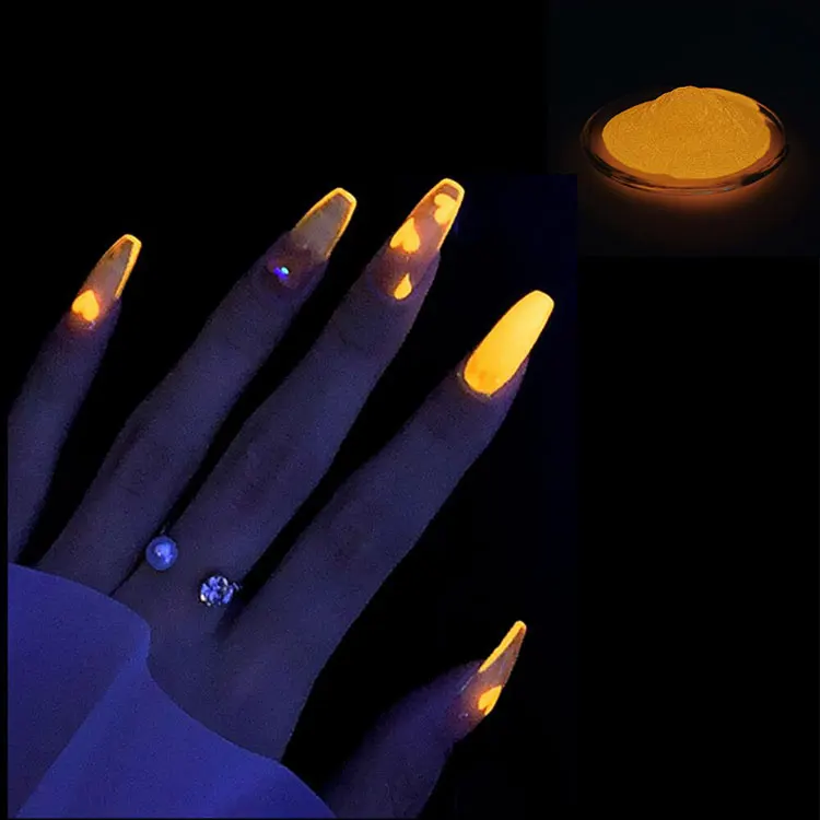 epoxy resin pigment glow in the dark pink  luminous powder for halloween nail art