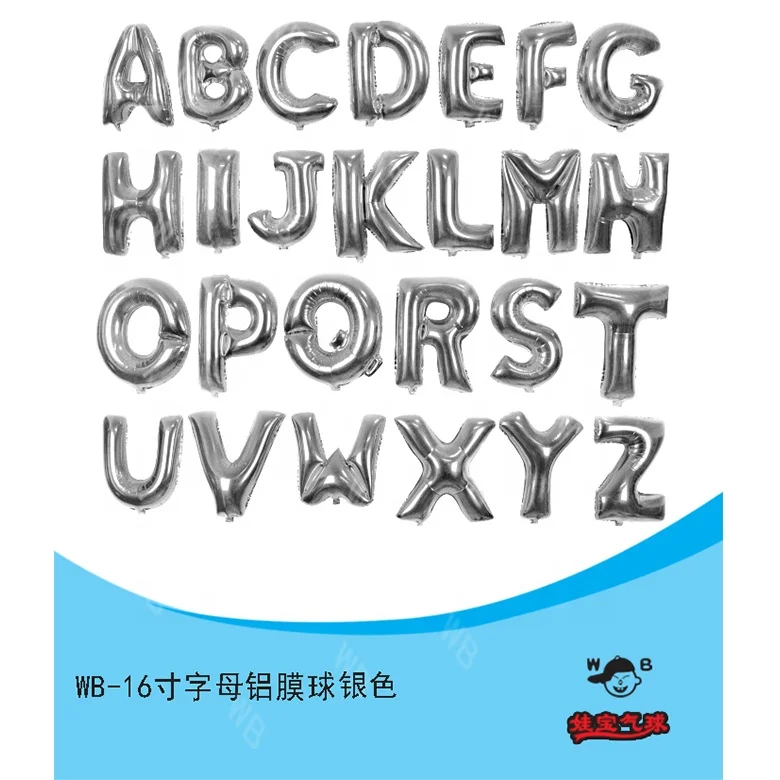 Wholesale china balloon product silver letter foil inflatable balloon for sale