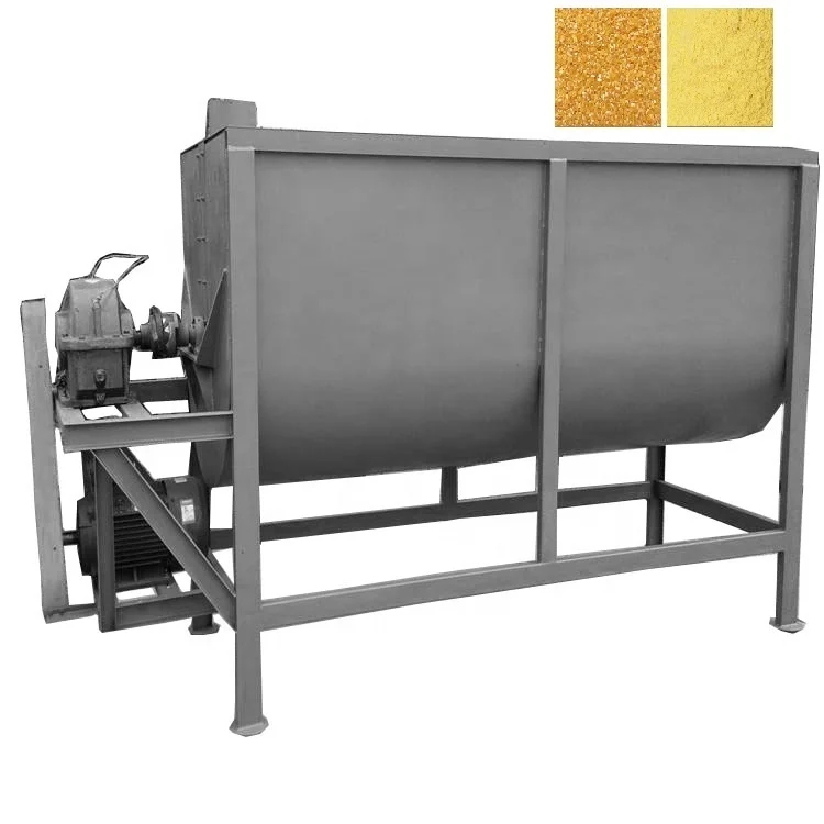 Large medium and small capacity horizontal feed mixer grass powder fertilizer grinding and mixing machine