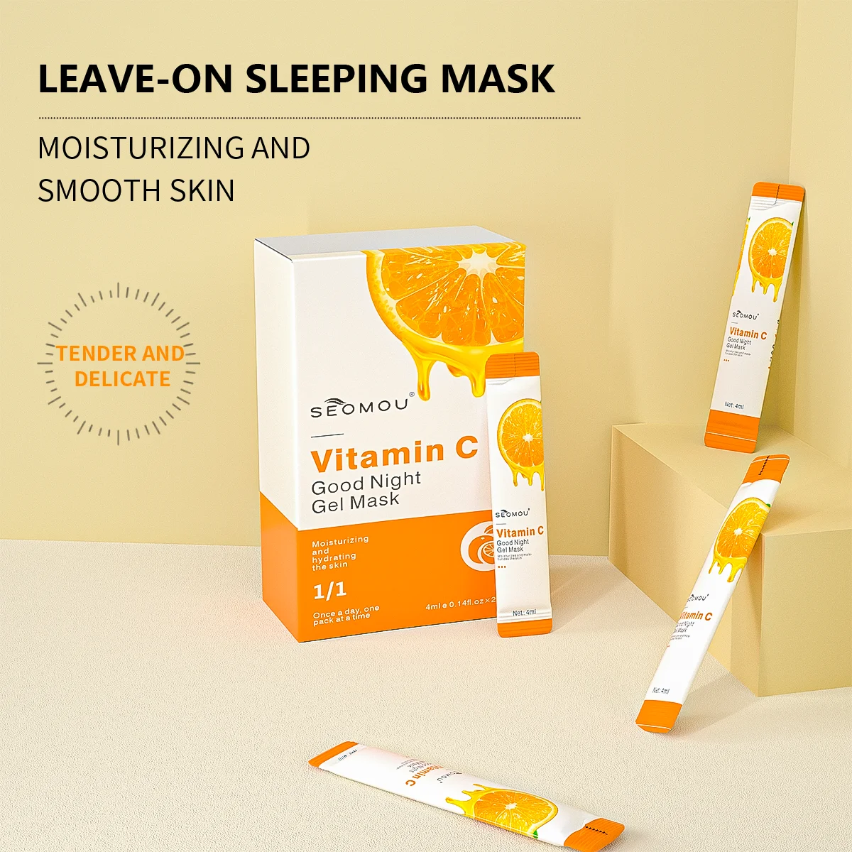 SEOMOU Skin Care organic whitening hydrating collagen Vitamin C Good Night Gel Mask