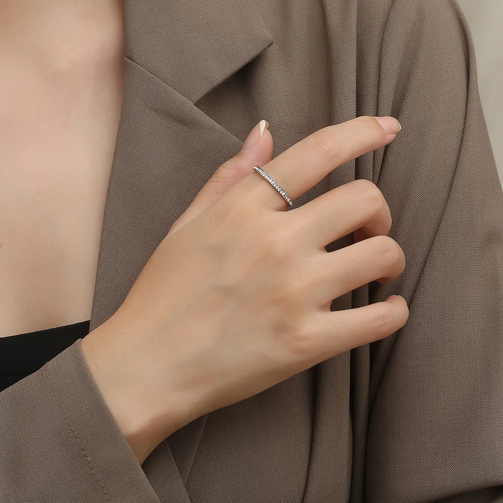 Factory Wholesale Price 18k Gold Plated Stainless Steel Custom Rose Gold Diamond Ring For Finger Jewelry