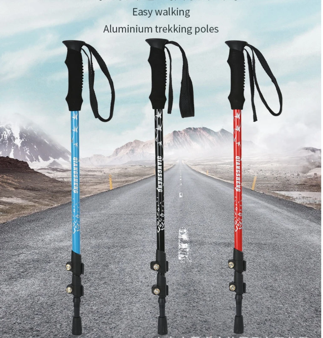 
2021 ultralight carbon fiber folding foldable nordic trekking poles hiking running poles walking stick with custom logo 
