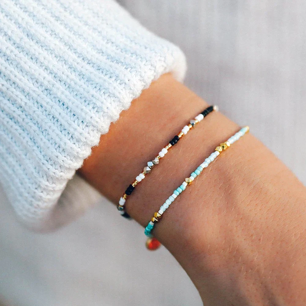 Go2boho Multi Beaded Bracelets Natural Stone Handcrafted Stack Accessories 2024 New Minimalist Fashion Jewelry For Women Men