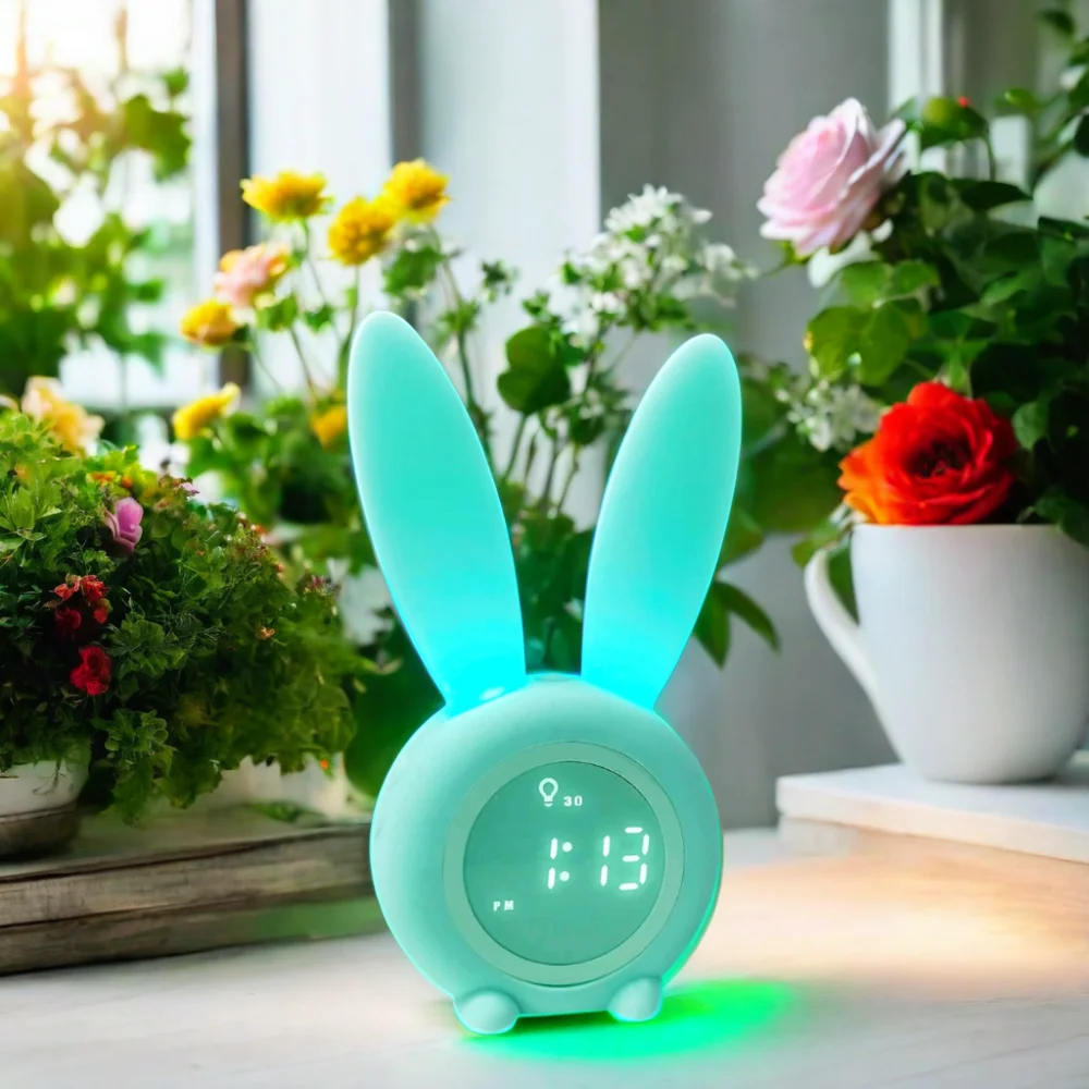 Custom Digital LED Alarm Clock with Colorful Backlight Geometric Shape for Outdoor Office Kitchen Bathroom Kitchen Tabletop Use