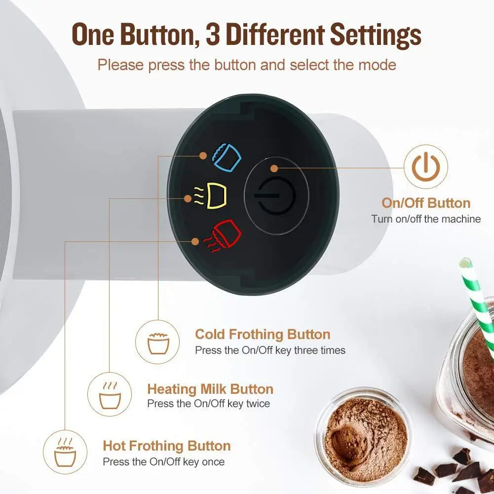 Portable Electric Milk Frother 400W Fast Heating Milk Warmer Automatic Milk Foam Maker For Cappuccino Latte