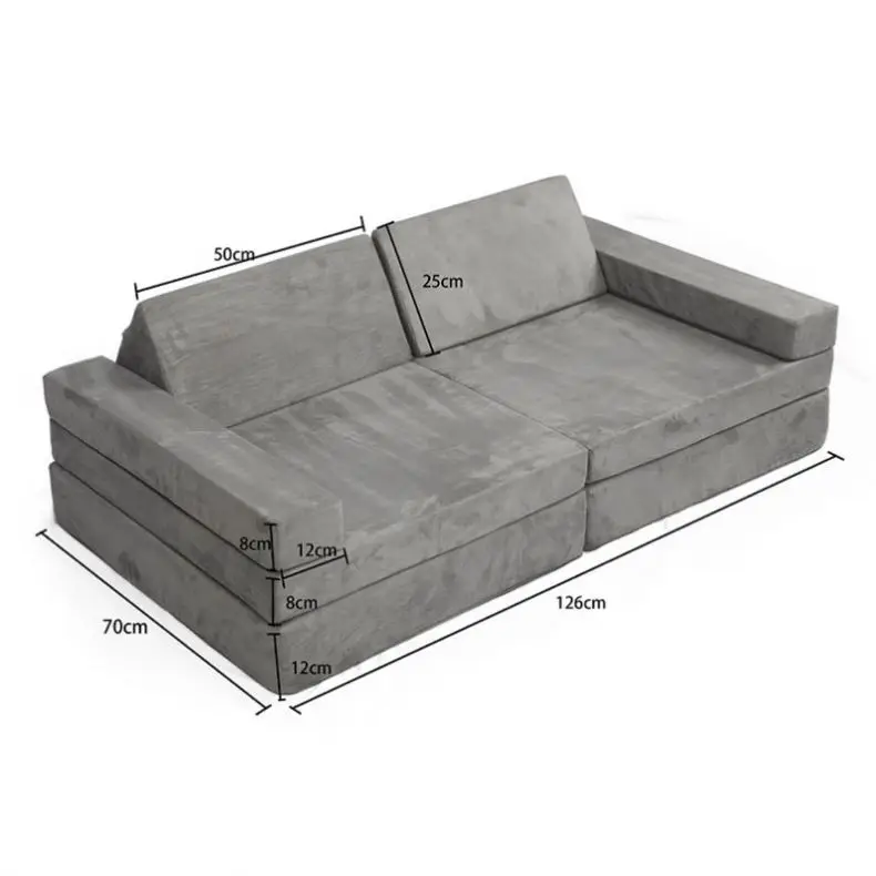 Kids Play Couch Sectional Modular Sofa Convertible Nugget Baby Folding Sofa Bed for Playroom Bedroom