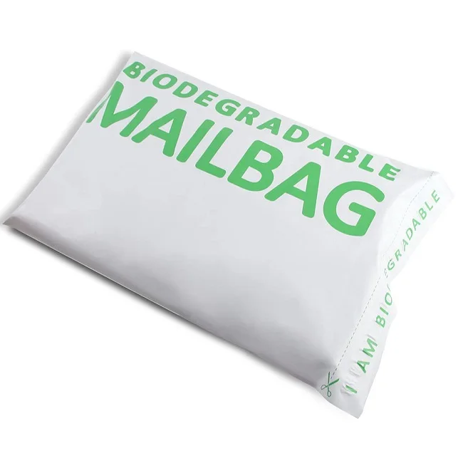 white compostable plastic postage bags custom printed wholesale
