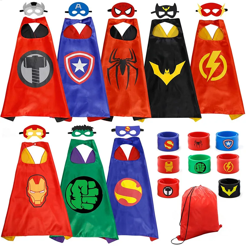 Накидки Детские с логотипом супергероев, Вечерние Маски, косплей-костюм Человека-паука, Хэллоуин, детские костюмы, игрушка
