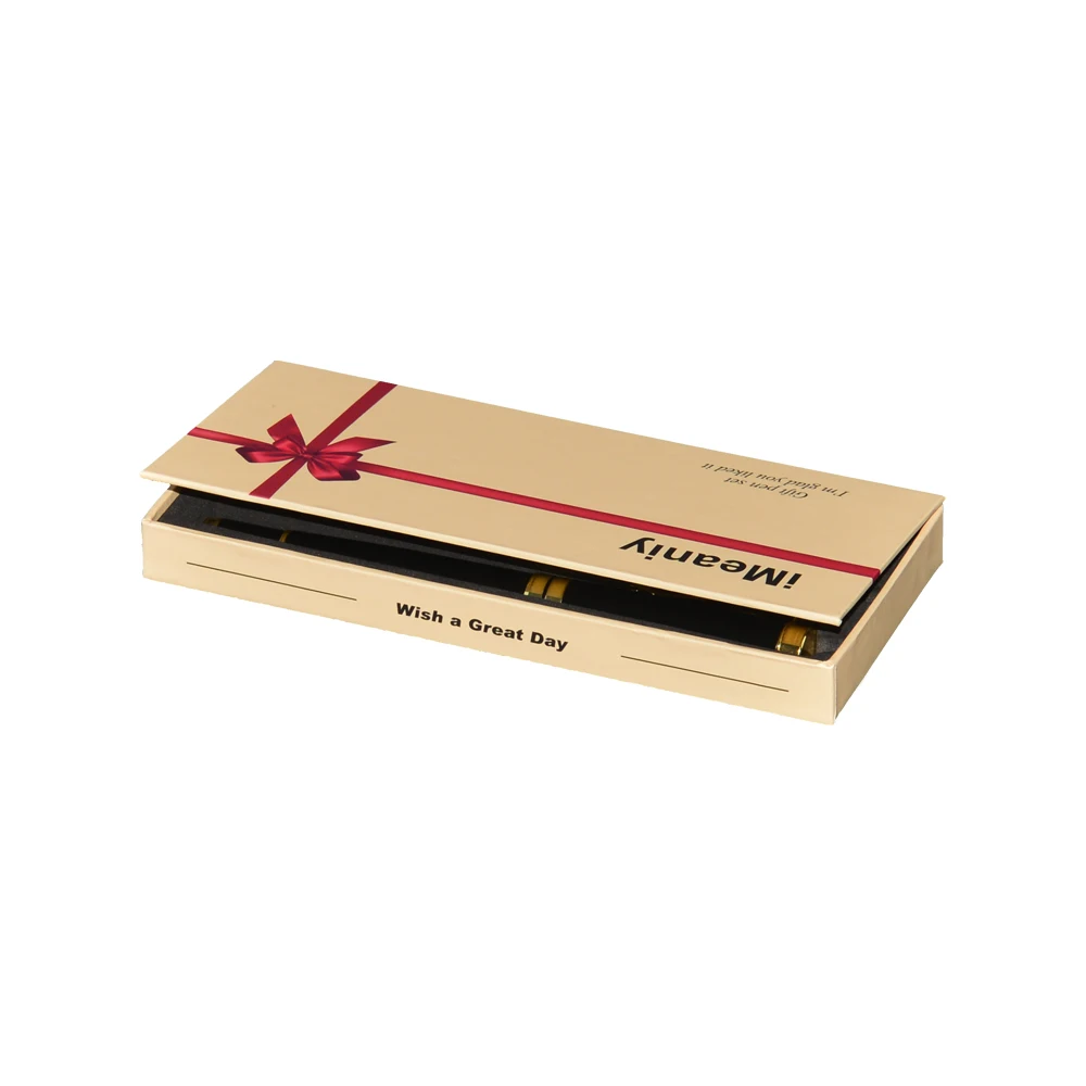 Premium Paper Rigid Cardboard Verpackung Flip Top Magnetic Catch Closure Pen Gift Set Packaging Gift Boxes with EVA Foam Insert