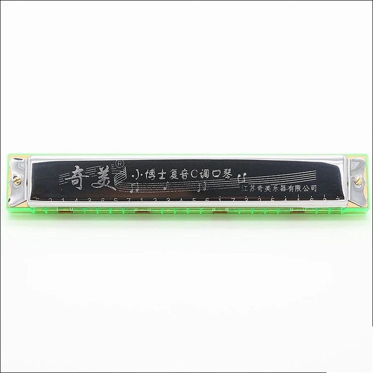 
Qimei Stainless Steel 24 Hole Double Sided Harmonica Polyphonic C G Diatonic Harmonica Musical Instrument For Beginner 