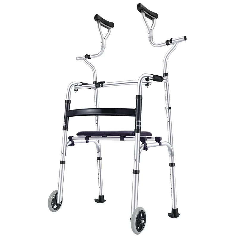 Factory Outlet High Quality Adult Standing Stand Adjustable Height Walker Walker with Wheels