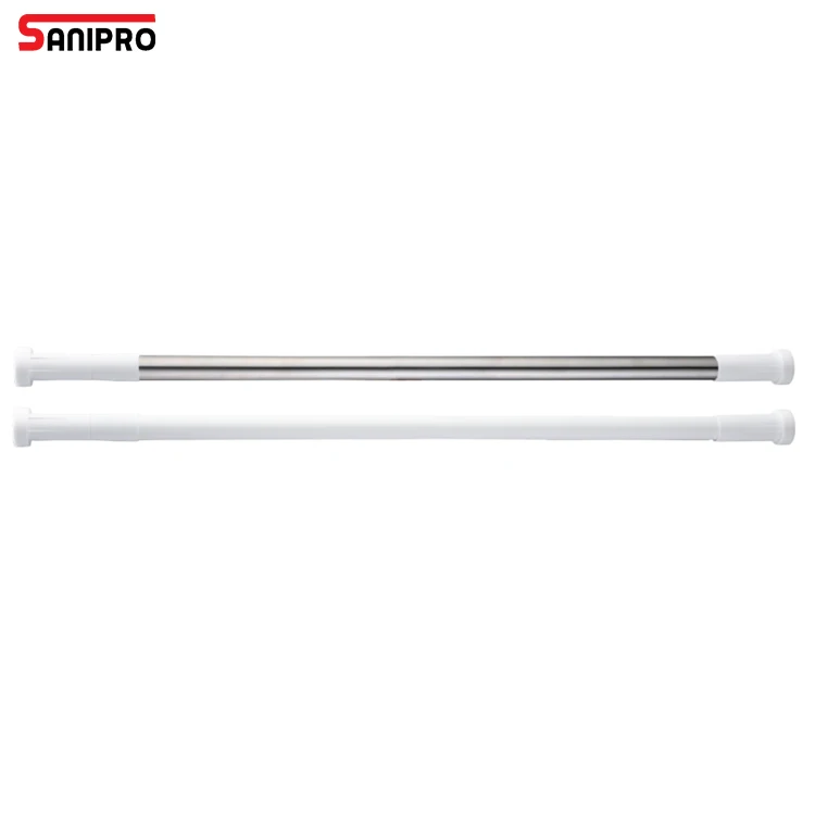SANIPRO Accessories Holder Metal Adjustable Poles Straight I Shape Aluminum Extensible Bath Shower Curtain Rod for Bathroom