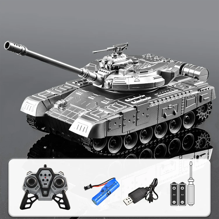 Children High quality 2.4GHz Simulation RC Tank With Music Lights Remote Control Radio Fight Toy Military Model for Kids