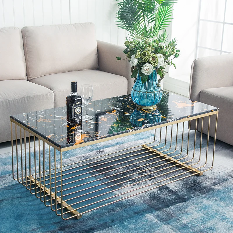 
new arrive wholesa modern simple square marble office coffee table living room furniture leisure chinese rock plate tea table 