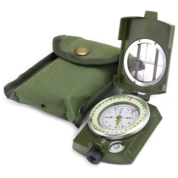 Multifunctional Orienteering Lensatic Waterproof Shakeproof Inclinometer Compass For Sighting Hiking Survival