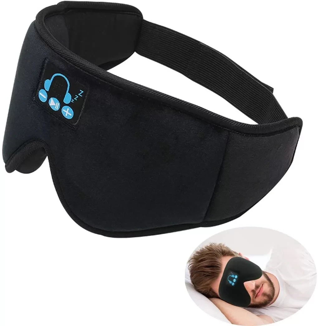 Sleep Headphones Eyemask Blue Tooth 3D Sleep Eye Mask, 100% Blackout Adjustable Eyeshade With Ultra-Thin Stereo Speaker