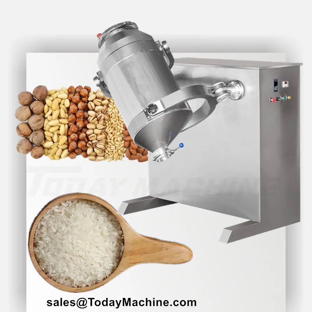 Stainless Steel 3D Swing Rotating Blender Three Dimensional Stirrer Blender Powder Mixer for Flour Herbs Additive
